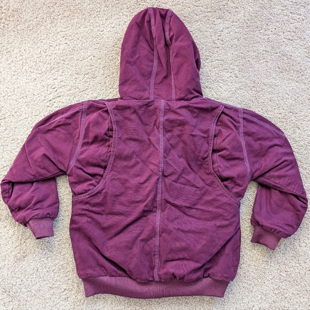 Berne Plum Purple Hooded Jacket Size Youth Large (14-16) - Picture 3 of 11